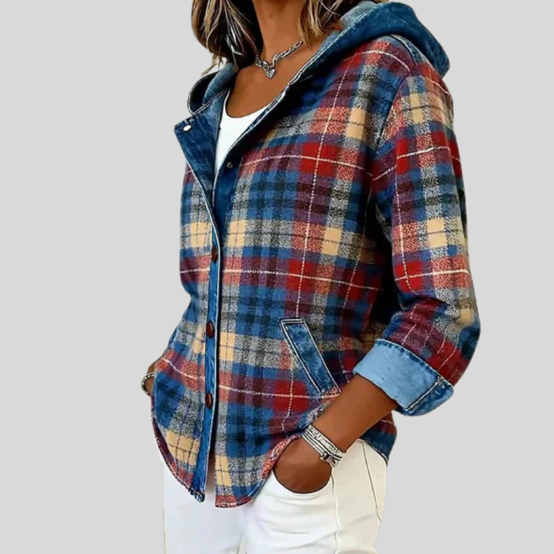 Floortje - Chemise shacket à carreaux doublée