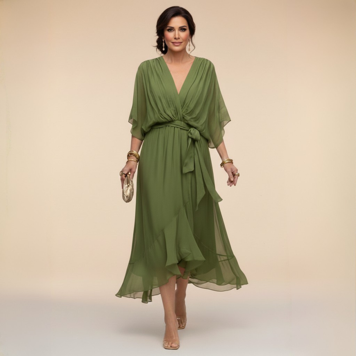 Serena™ | Robe fluide à décolleté en V d'une élégance éthérée
