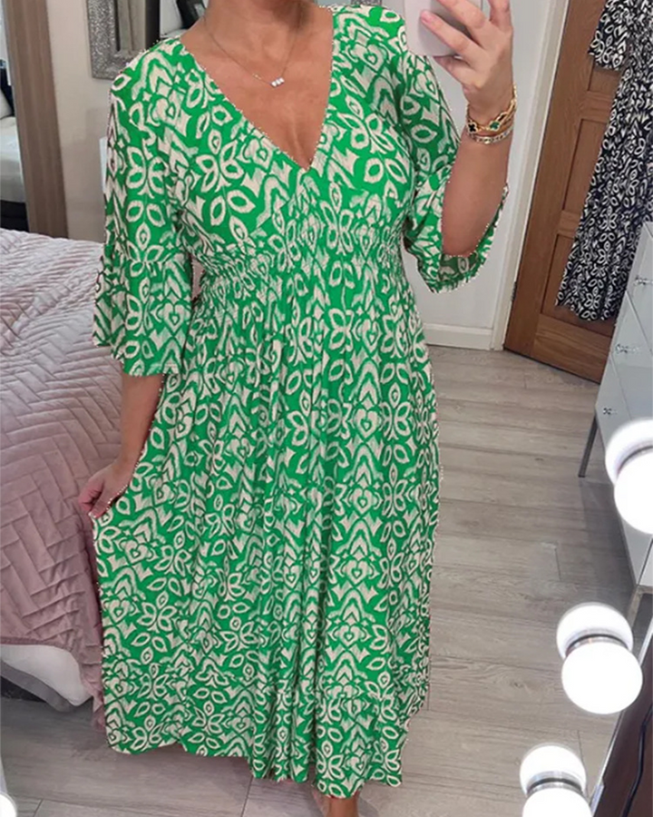 Élina™ | Robe Maxi Chic avec Motif Élégant