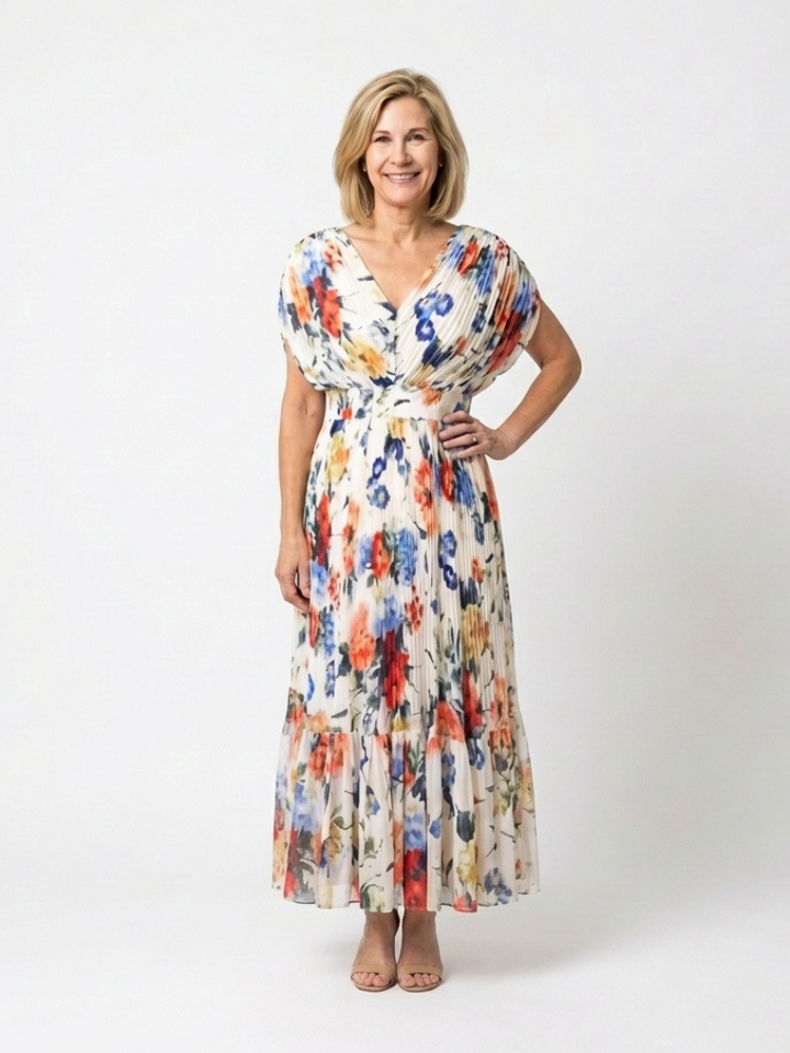 Savannah | Robe midi plissée sans manches