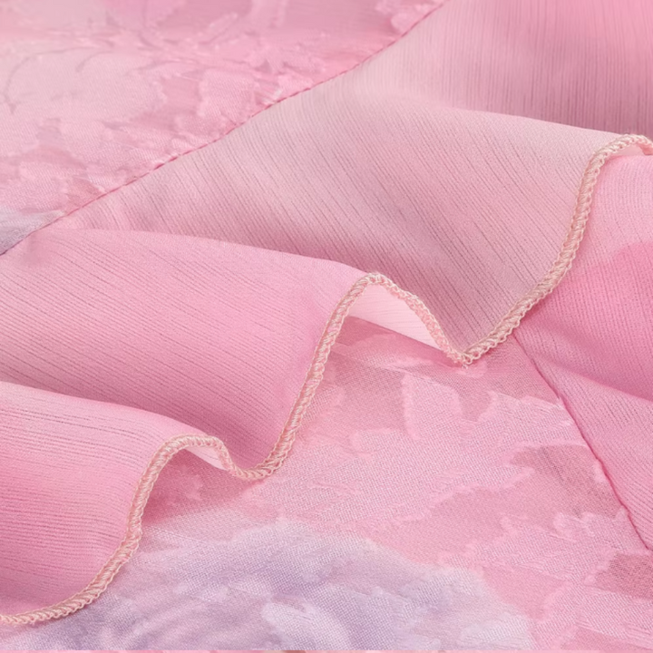 Robe Sans Manches Florale avec Volants