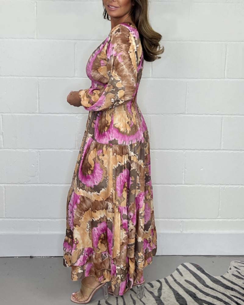 Élodie™ | Robe Maxi Colorée avec Décolleté en V Profond