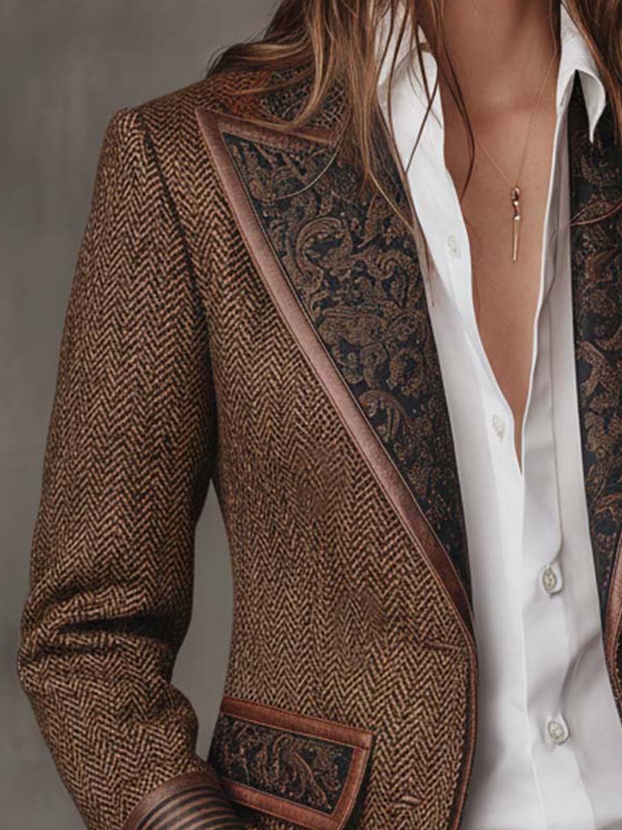Consuelo - Blazer avec Panneaux en Houndstooth