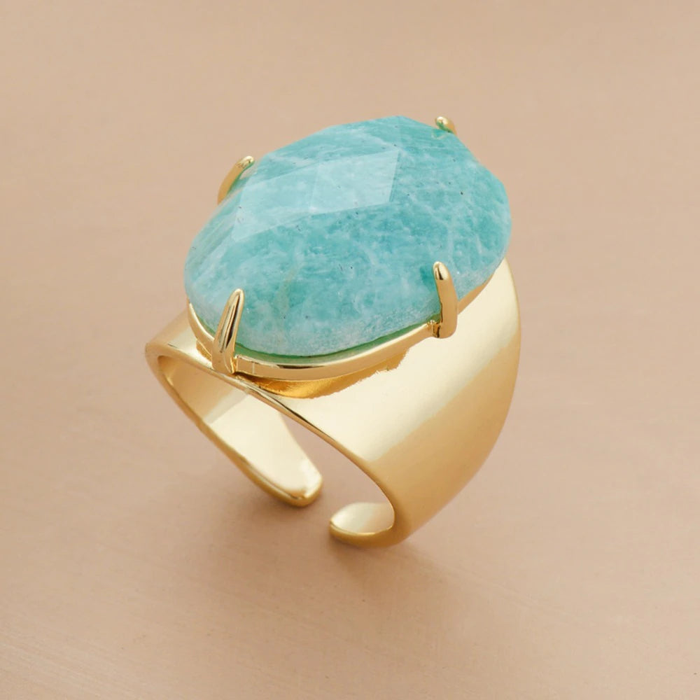 Anneau de Déesse Bleue en Amazonite