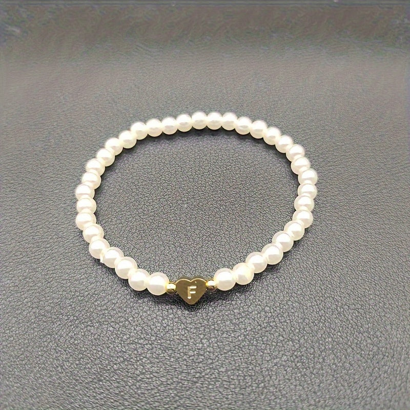 Bracelet Chic avec Initiale en Forme de Cœur (A–Z)