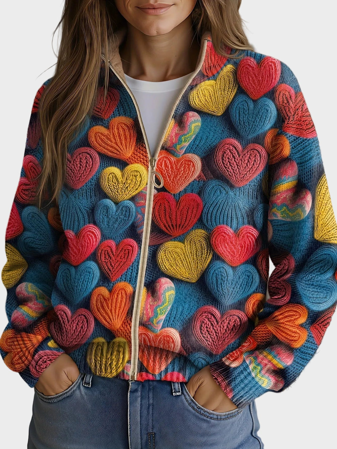 Valentine - Modèle avec des cœurs texturés de plusieurs couleurs