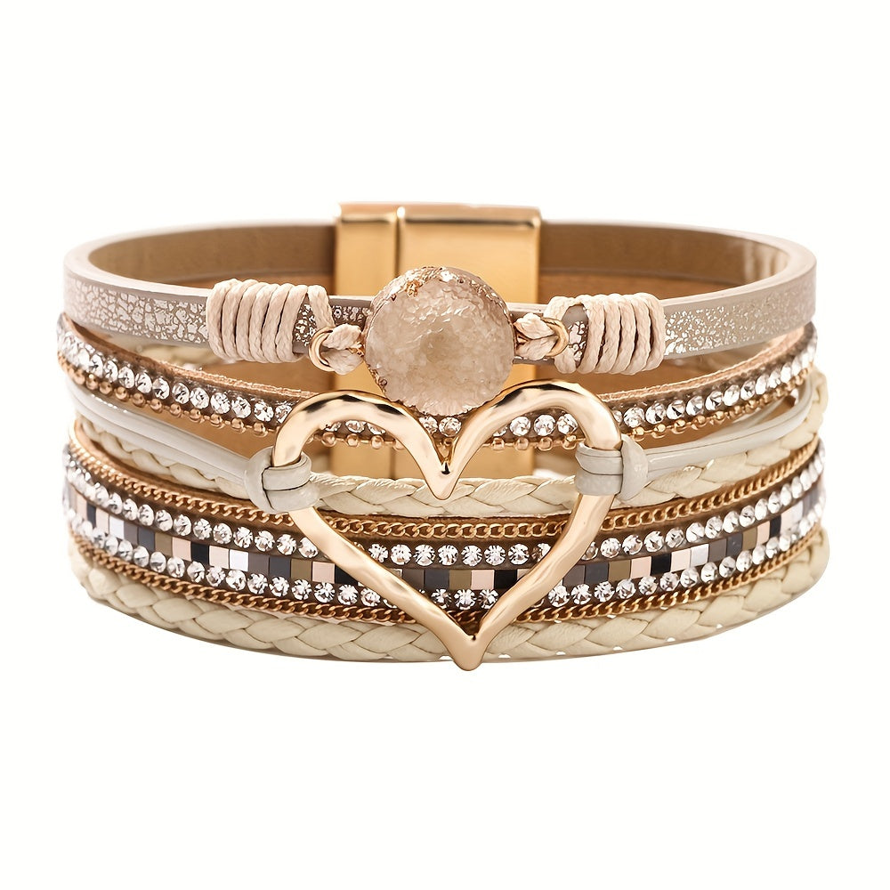 Bracelet en Cuir Multicouche Boho