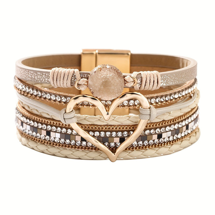 Bracelet en Cuir Multicouche Boho
