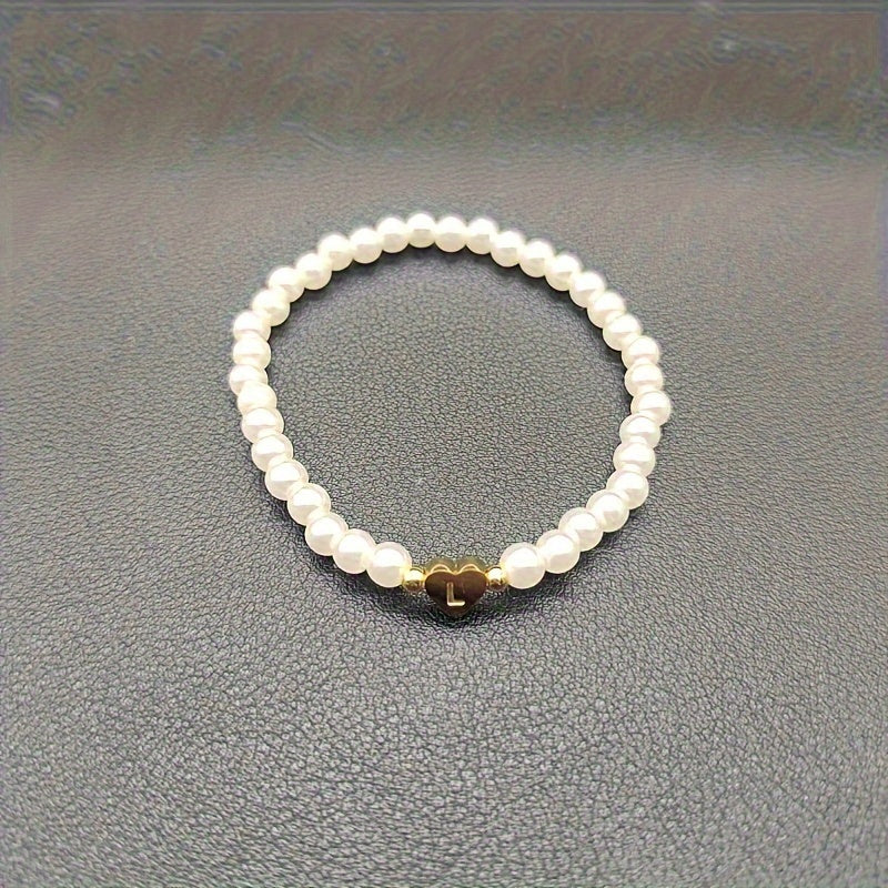 Bracelet Chic avec Initiale en Forme de Cœur (A–Z)