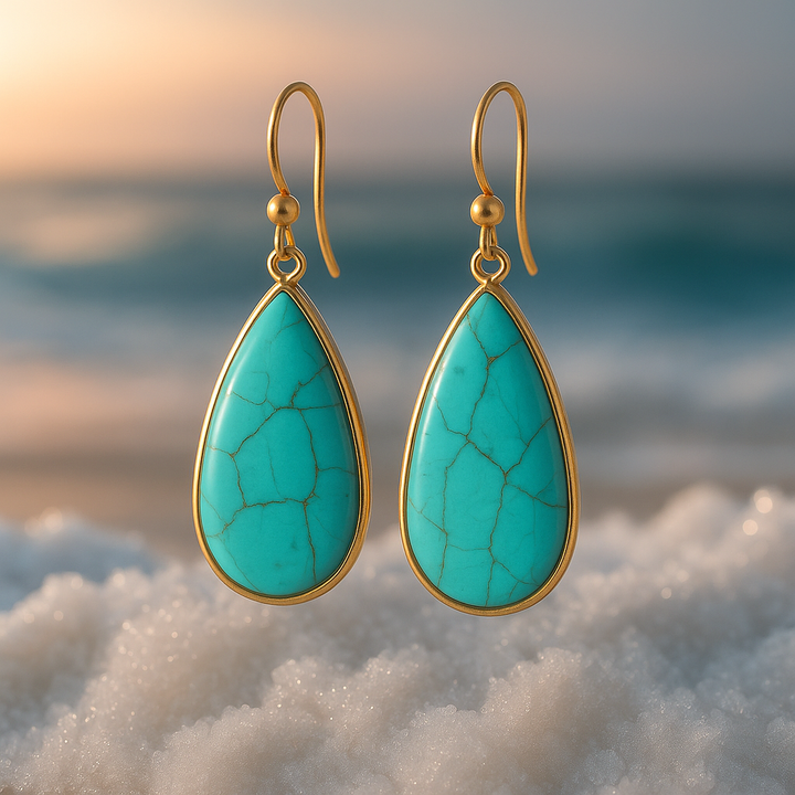 Boucles d'Oreilles Turquoise Infini
