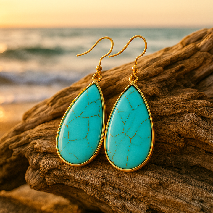 Boucles d'Oreilles Turquoise Infini