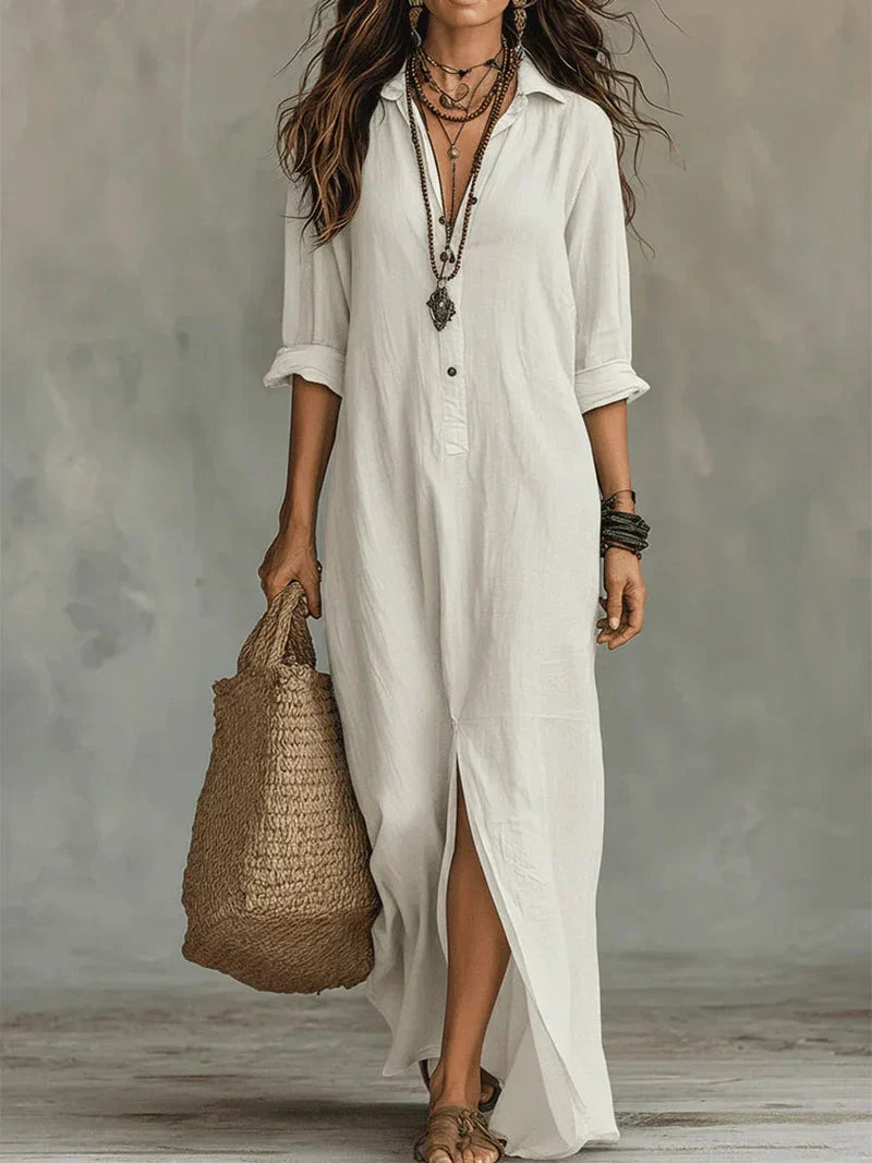Céline™ | Robe Maxi Ample avec Boutons