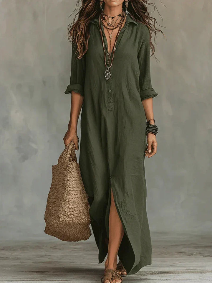 Céline™ | Robe Maxi Ample avec Boutons