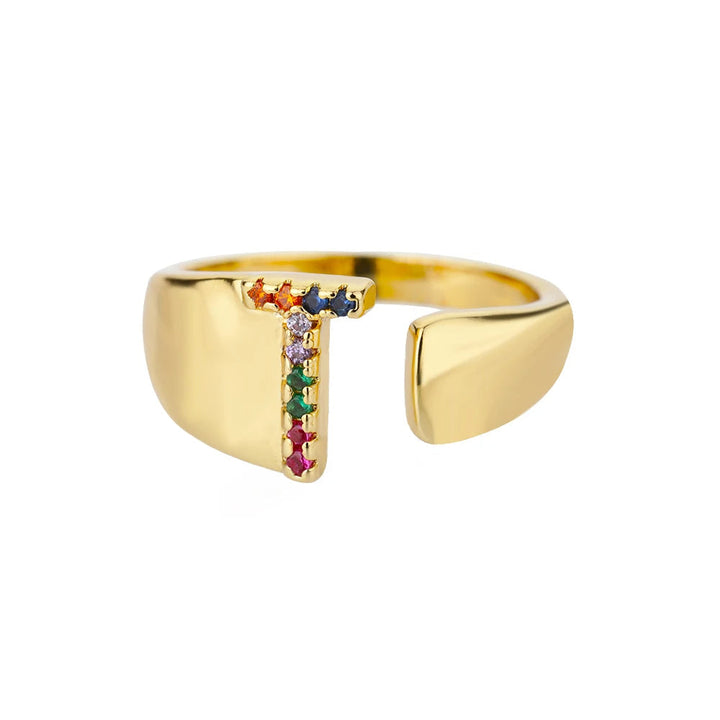 Bague avec Lettre Personnalisée en Acier Inoxydable
