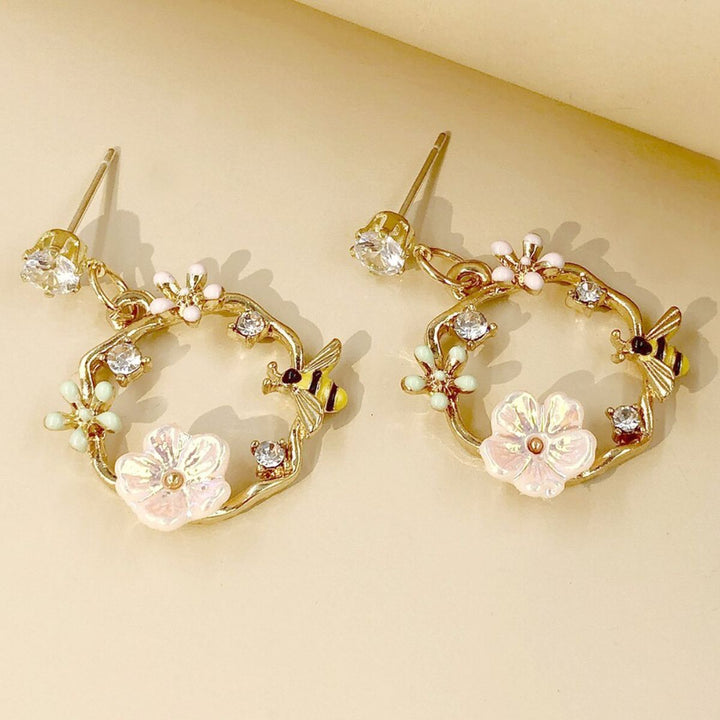PAIRE DE BOUCLES D'OREILLES FLEURIES PRINTANIÈRES