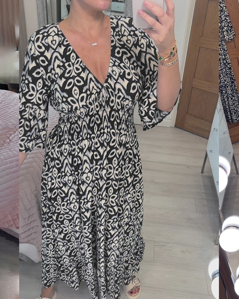 Élina™ | Robe Maxi Chic avec Motif Élégant