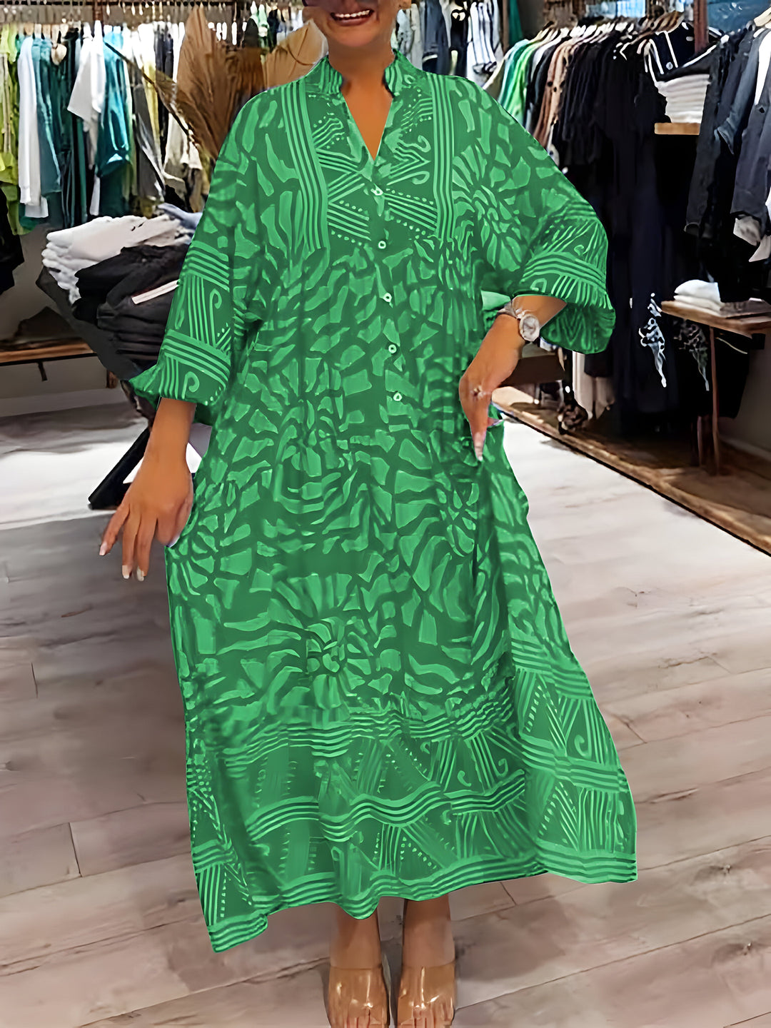 Ivana™ | Printed V-Neck Robe