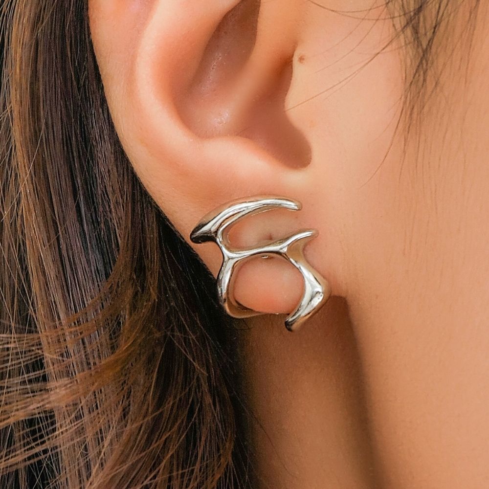 PAIRE DE BOUCLES D'OREILLES ABSTRAITES IRRÉGULIÈRES