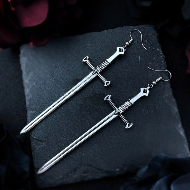 PAIRE DE BOUCLES D'OREILLES EN FORME DE LAME