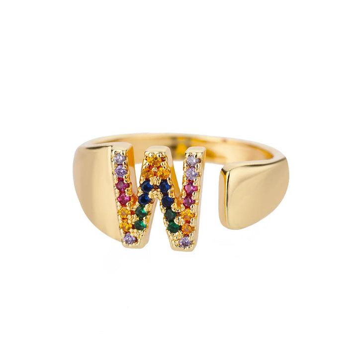 Bague avec Lettre Personnalisée en Acier Inoxydable