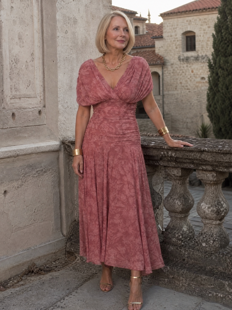 Calen | Robe Midi Décontractée à Épaules Nues