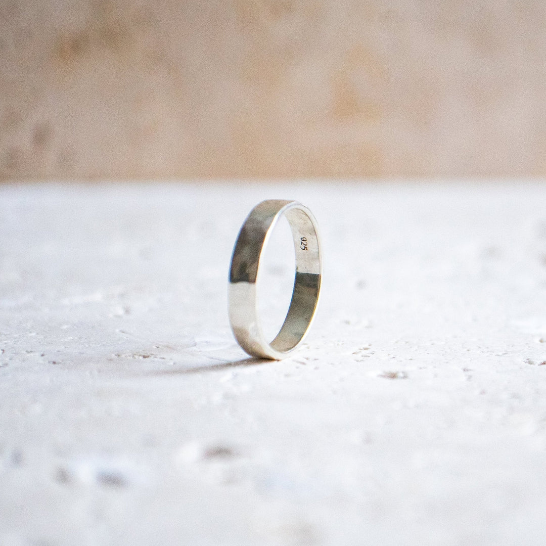 Bague martelée en argent sterling 925 fait main