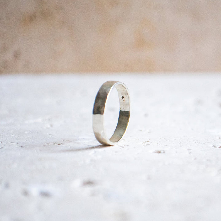 Bague martelée en argent sterling 925 fait main