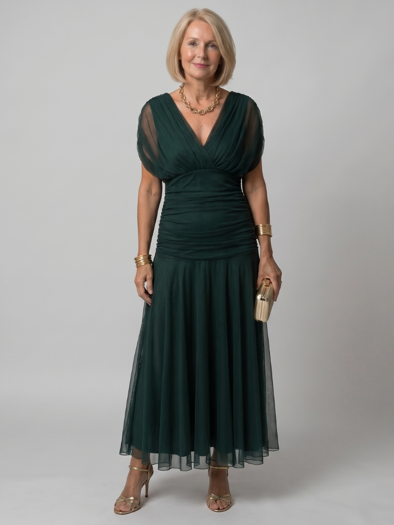 Calen | Robe Midi Décontractée à Épaules Nues