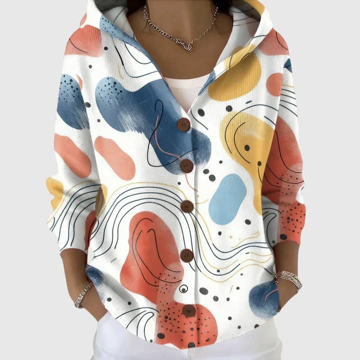 Cardigan Confortable avec Capuche en Tricot