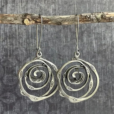 Boucles d'oreilles en argent labyrinthique