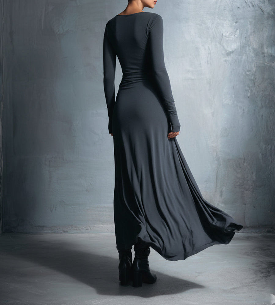 Alba - Robe longue avec nœud latéral