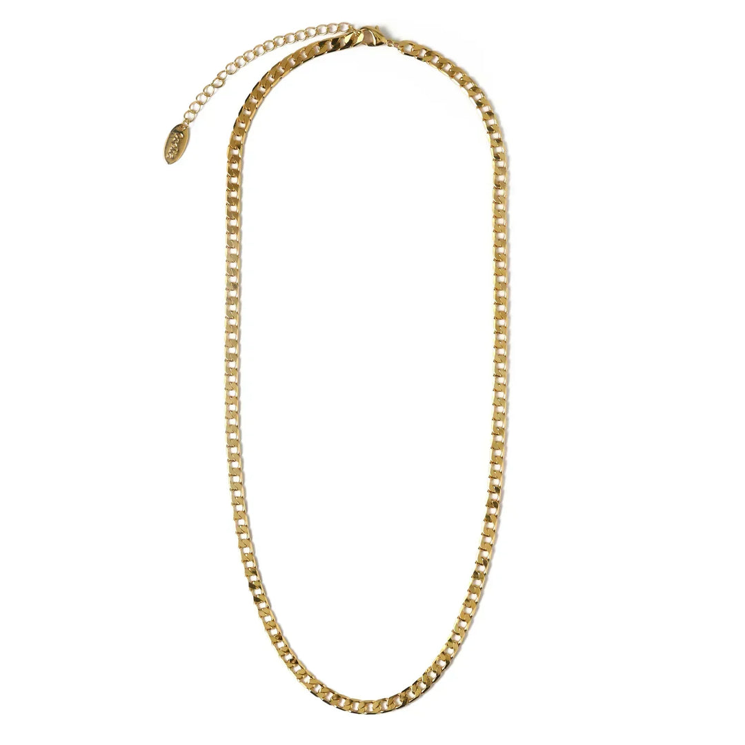 Collier vintage avec maillons plats et chaîne en or