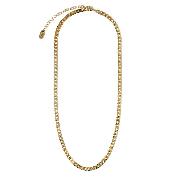 Collier vintage avec maillons plats et chaîne en or