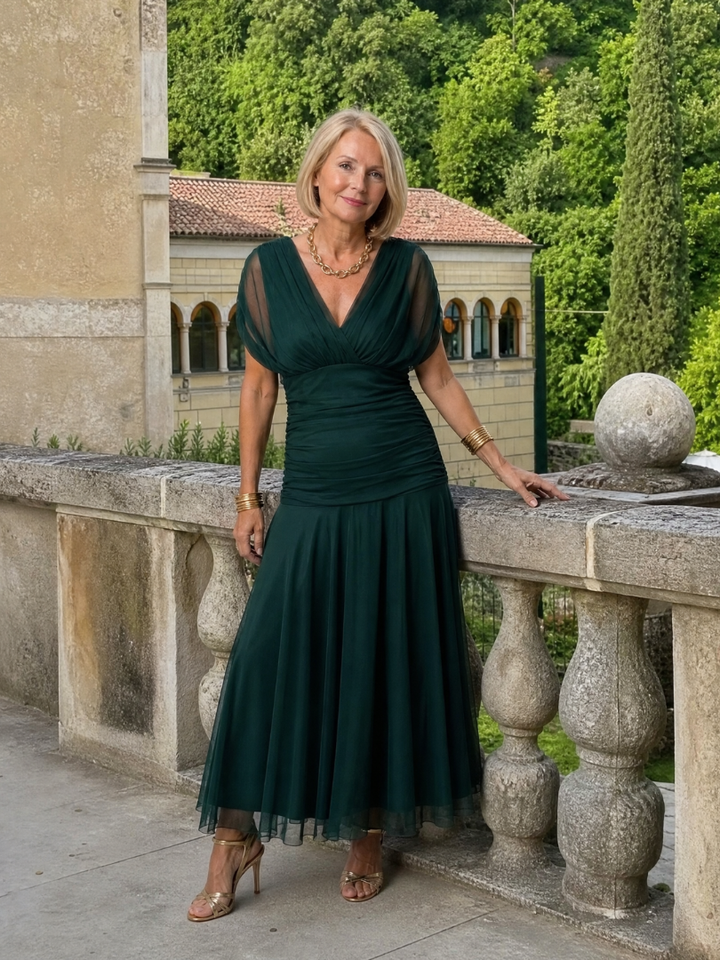 Calen | Robe Midi Décontractée à Épaules Nues