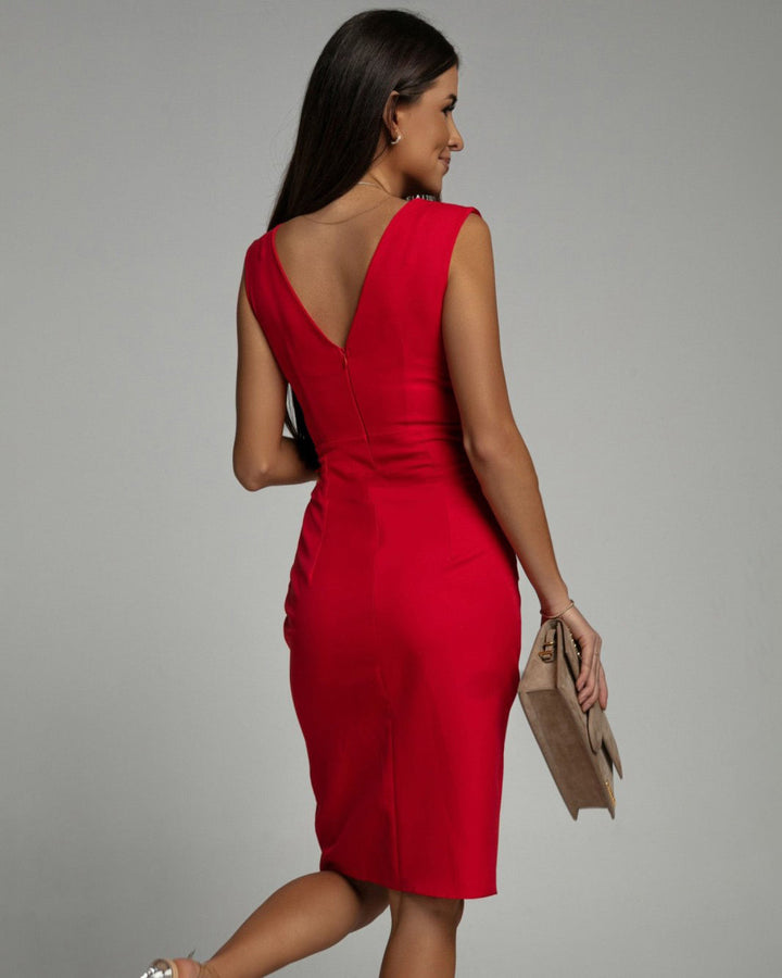Maud™ | Robe Élégante avec Décolleté en V et Fente