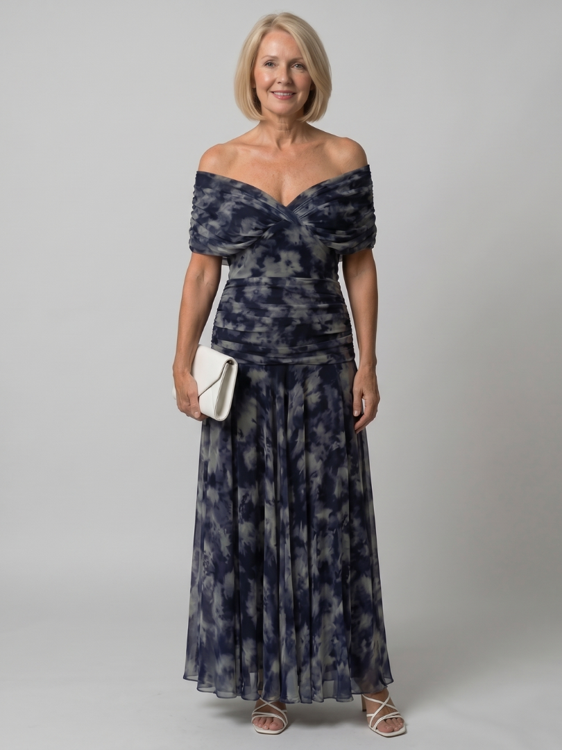 Calen | Robe Midi Décontractée à Épaules Nues