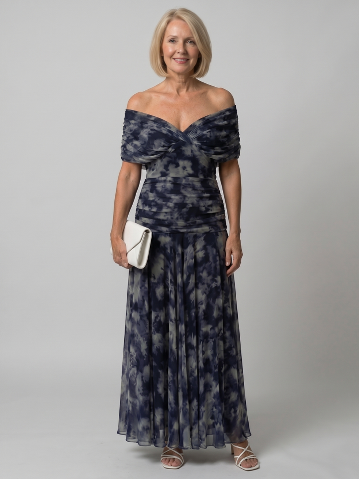 Calen | Robe Midi Décontractée à Épaules Nues