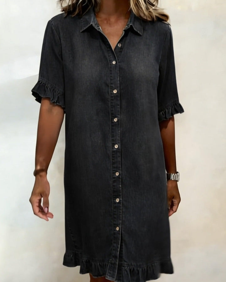 Maria | Robe en Denim Confortable avec Plis Élévateurs