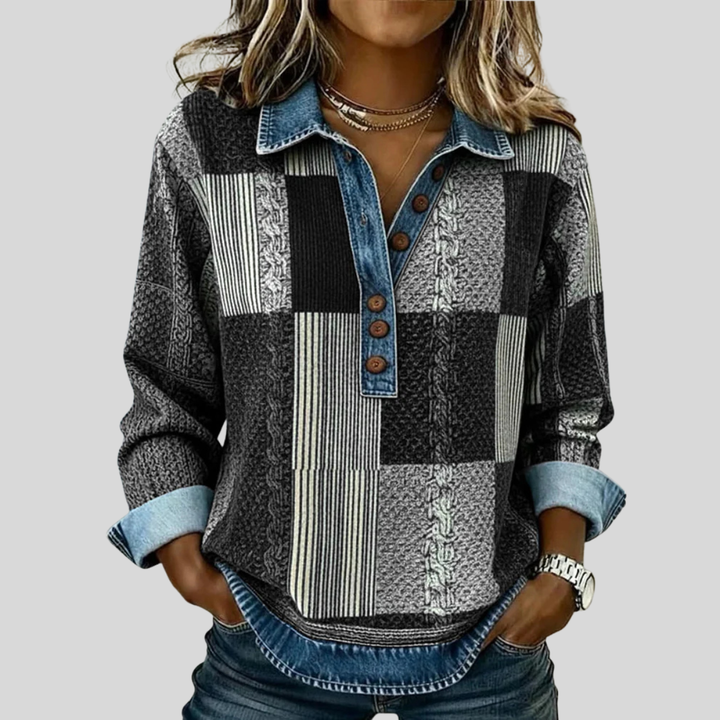 Sientje - Sweat à patchwork en couleurs bloquées