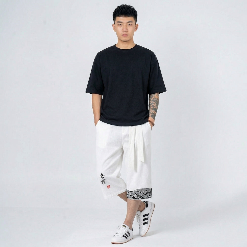 Taro - Pantalon cropped confortable japonais