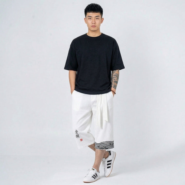 Taro - Pantalon cropped confortable japonais