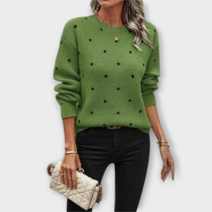 Ava – pull décontracté à manches longues à pois