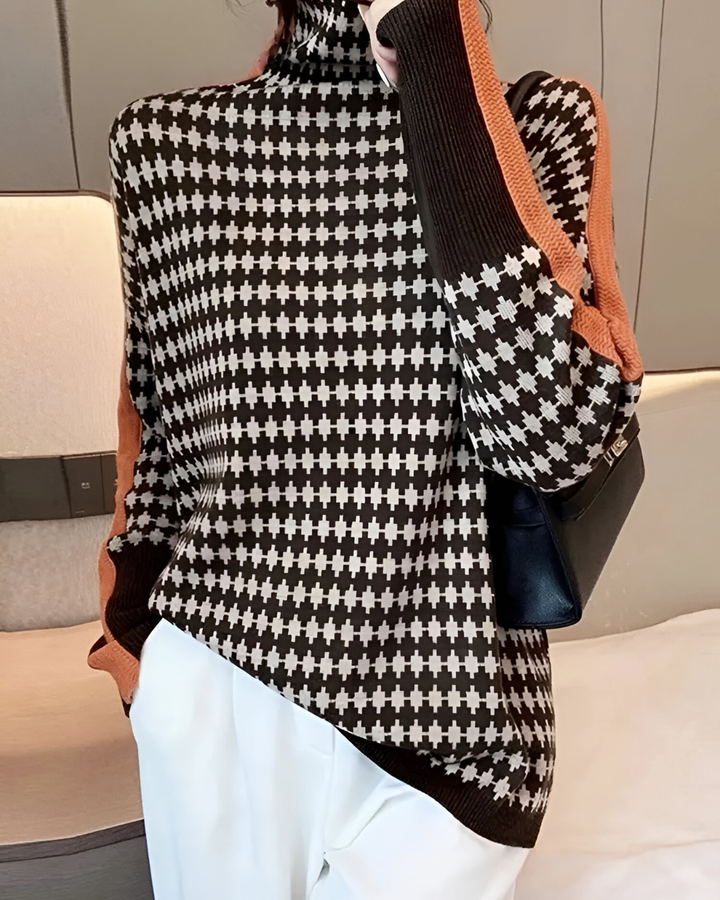 Vera™ | Pull à col haut avec motif en losanges