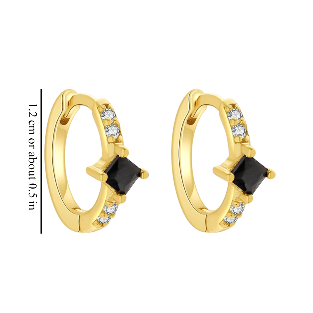 PAIRE DE BOUCLES D'OREILLES EN ONYX