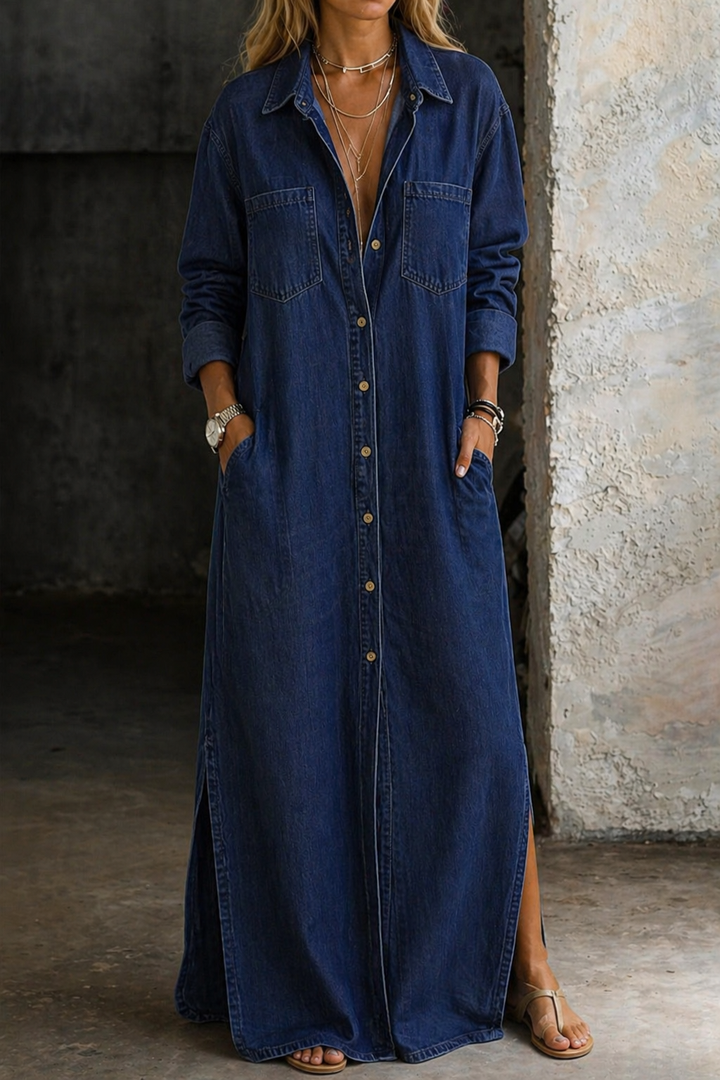 Mila | Robe Maxi en Denim