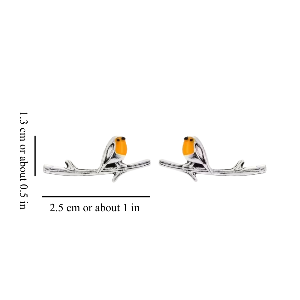 PAIRE DE BOUCLES D'OREILLES OISEAUX ROUGES