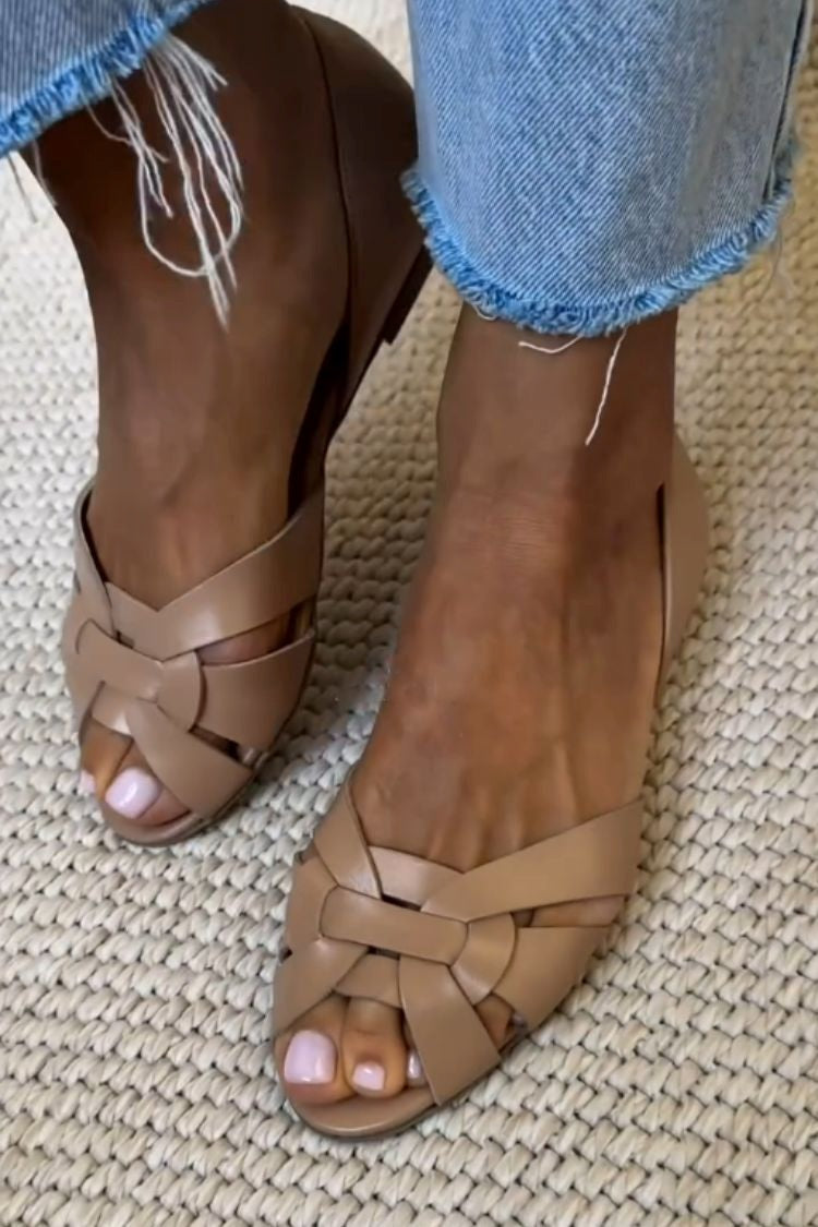 Serafina | Sandales Tressées en Couleur Naturelle