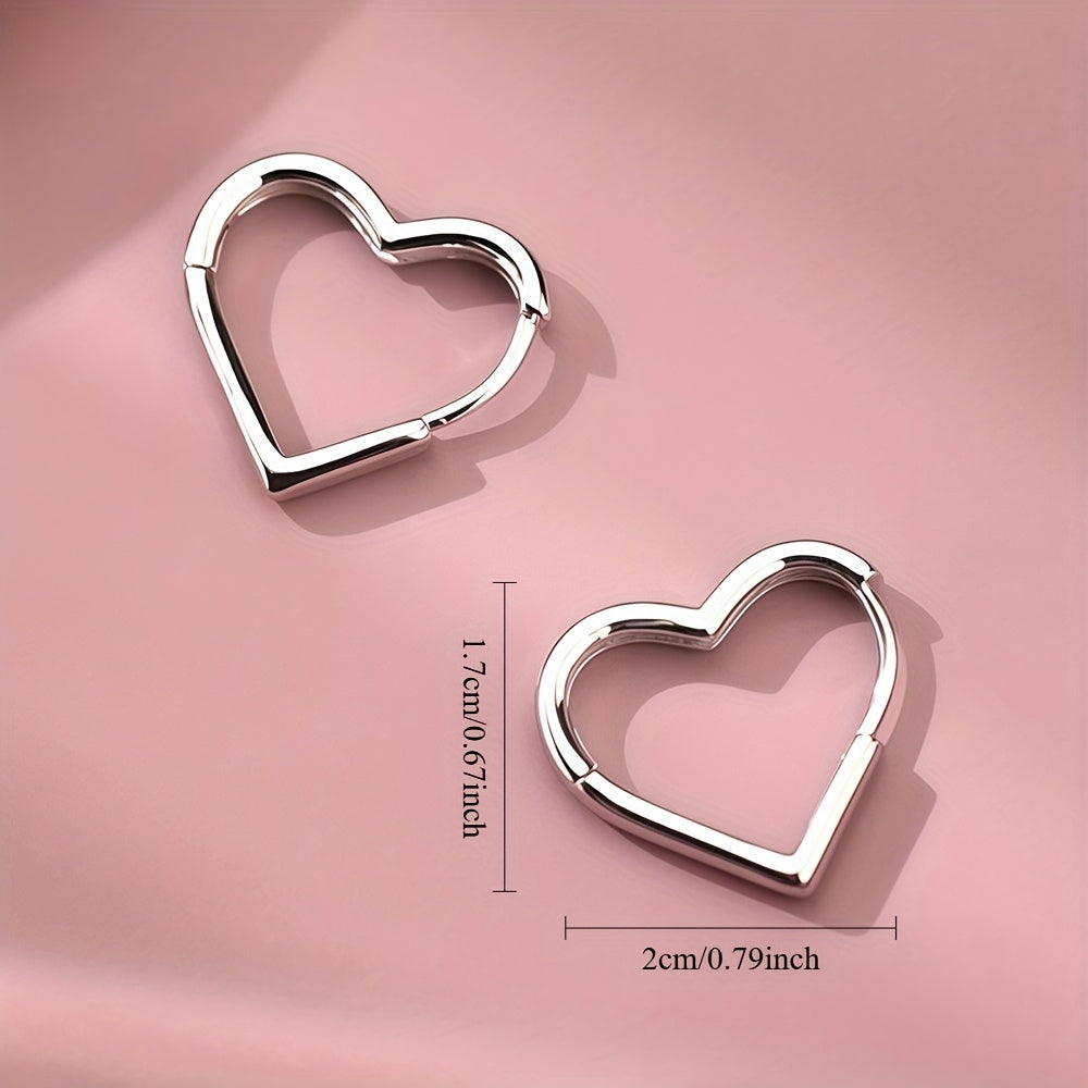 Boucles d'oreilles en forme de cœur doré en acier inoxydable