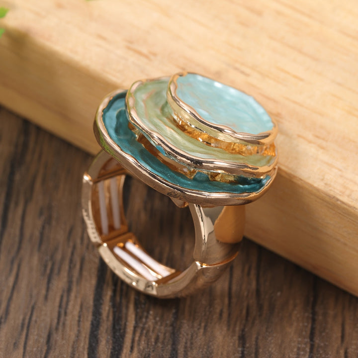 Bague émail boho à trois couches