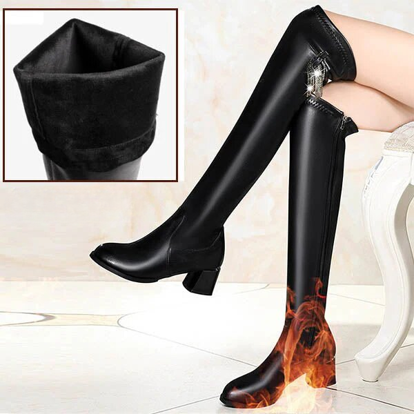 Cuissardes en Cuir et Laine Polaire